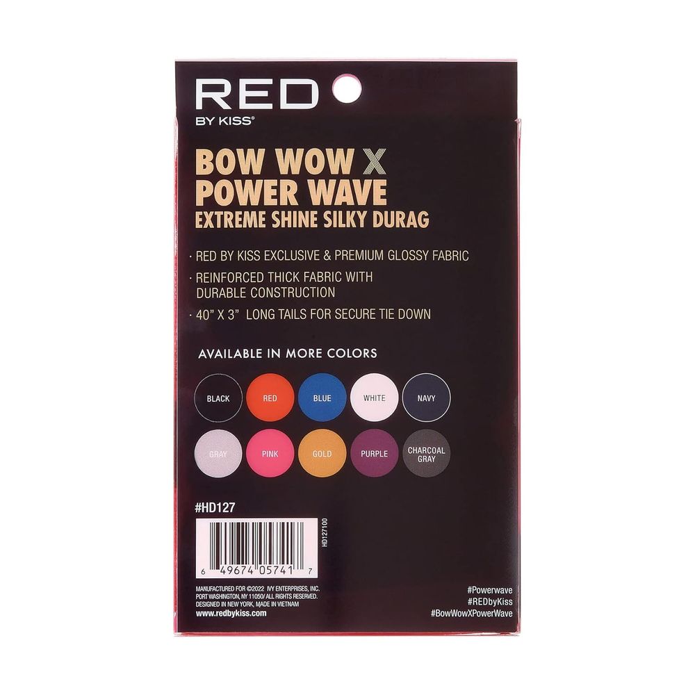 Red by Kiss Premium Bow Wow X Power Wave Extreme Shine Silky Durag – Ultra - Silky Finish & Maximum Wave Compression | HD121–HD130 - Beauty Exchange Beauty Supply