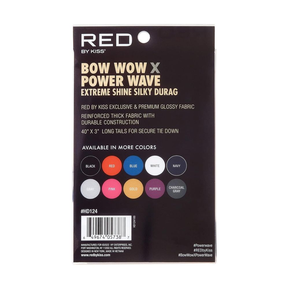 Red by Kiss Premium Bow Wow X Power Wave Extreme Shine Silky Durag – Ultra - Silky Finish & Maximum Wave Compression | HD121–HD130 - Beauty Exchange Beauty Supply