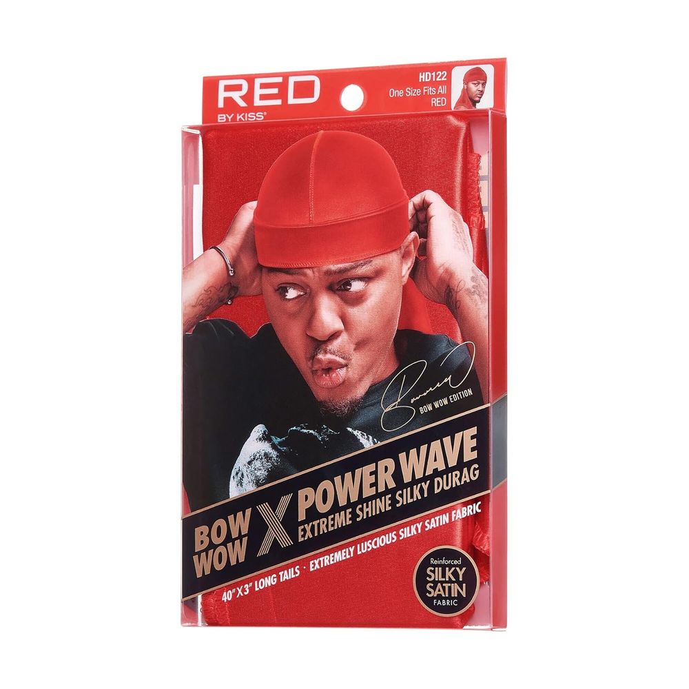 Red by Kiss Premium Bow Wow X Power Wave Extreme Shine Silky Durag – Ultra - Silky Finish & Maximum Wave Compression | HD121–HD130 - Beauty Exchange Beauty Supply