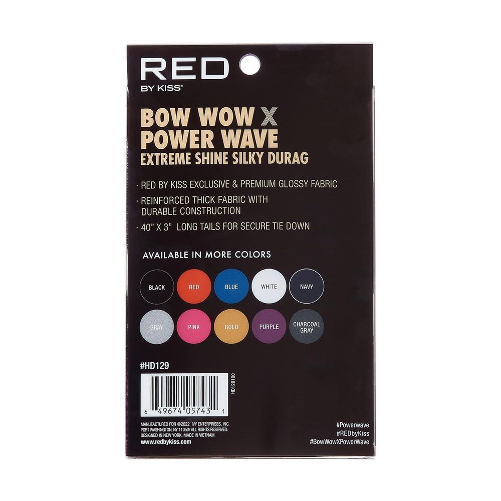 Red by Kiss Premium Bow Wow X Power Wave Extreme Shine Silky Durag – Ultra - Silky Finish & Maximum Wave Compression | HD121–HD130 - Beauty Exchange Beauty Supply