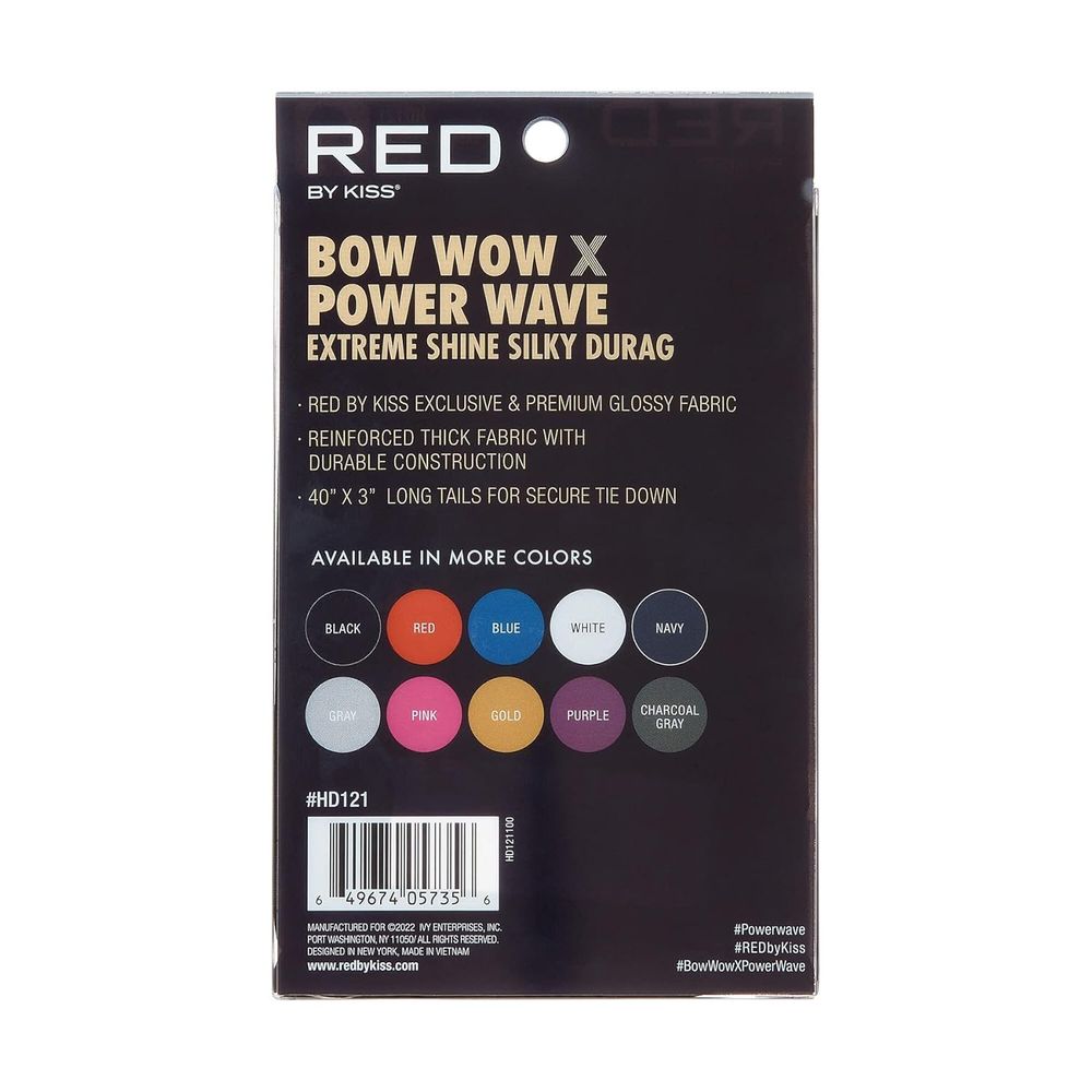 Red by Kiss Premium Bow Wow X Power Wave Extreme Shine Silky Durag – Ultra - Silky Finish & Maximum Wave Compression | HD121–HD130 - Beauty Exchange Beauty Supply