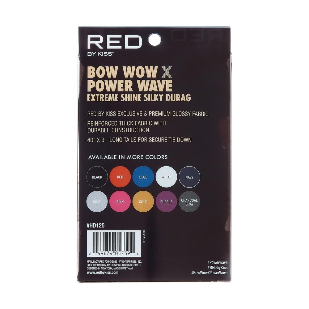 Red by Kiss Premium Bow Wow X Power Wave Extreme Shine Silky Durag – Ultra - Silky Finish & Maximum Wave Compression | HD121–HD130 - Beauty Exchange Beauty Supply