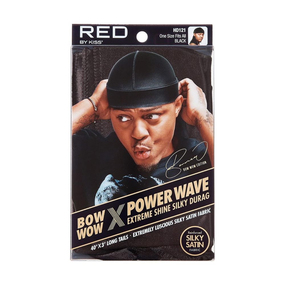 Red by Kiss Premium Bow Wow X Power Wave Extreme Shine Silky Durag – Ultra - Silky Finish & Maximum Wave Compression | HD121–HD130 - Beauty Exchange Beauty Supply