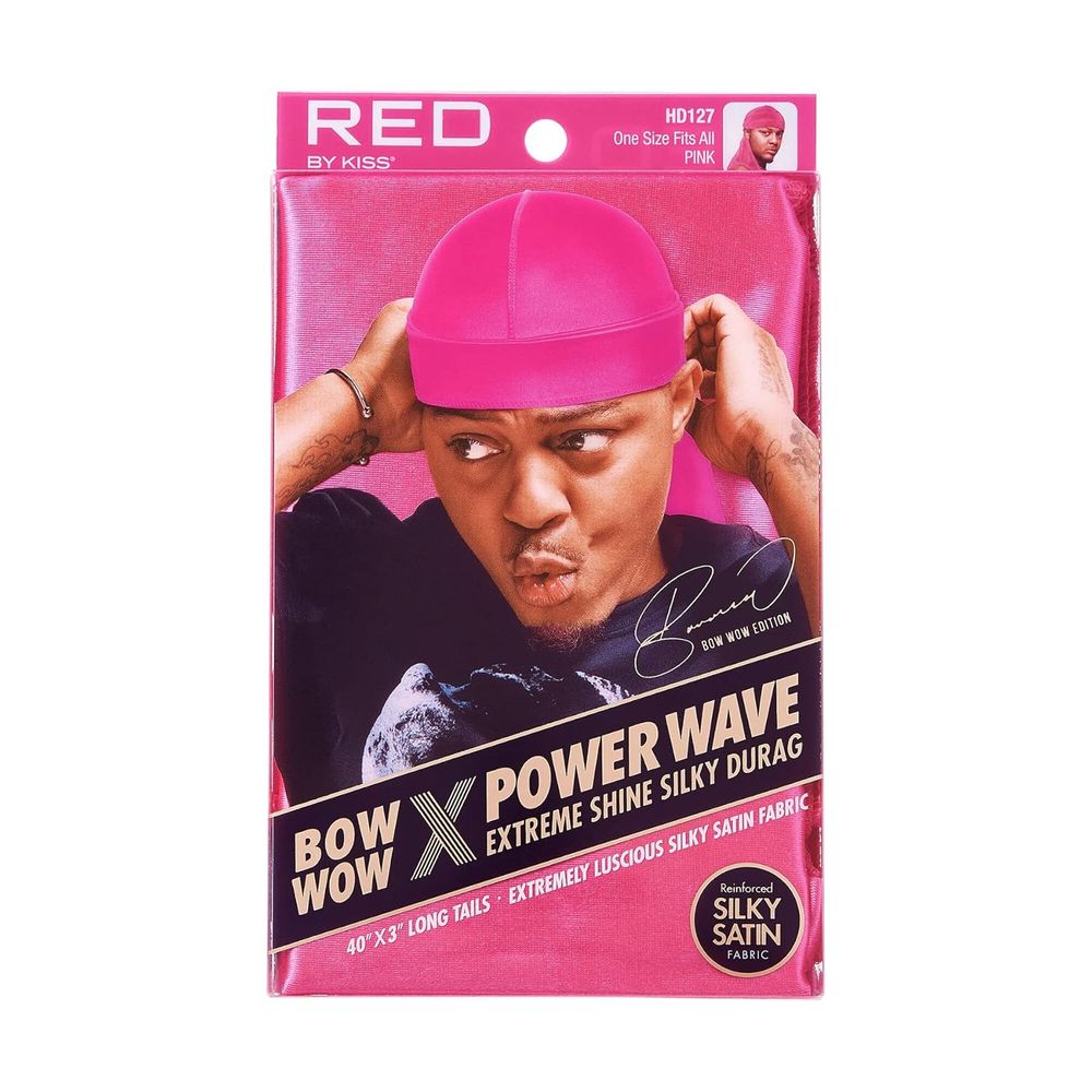 Red by Kiss Premium Bow Wow X Power Wave Extreme Shine Silky Durag – Ultra - Silky Finish & Maximum Wave Compression | HD121–HD130 - Beauty Exchange Beauty Supply