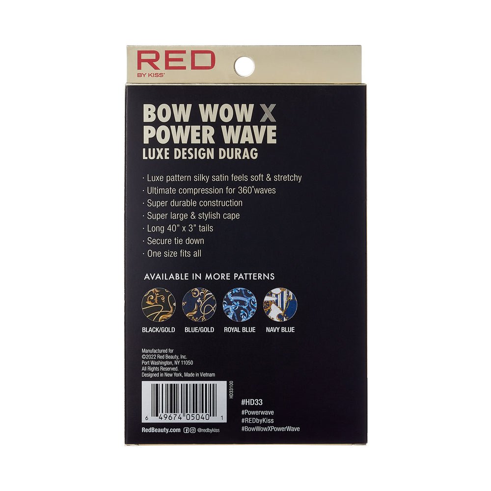 Red by Kiss Premium Bow Wow X Power Wave Luxe Design Durag – Silky Shine & Designer Look | HD31–HD34 (Luxury Styles) - Beauty Exchange Beauty Supply