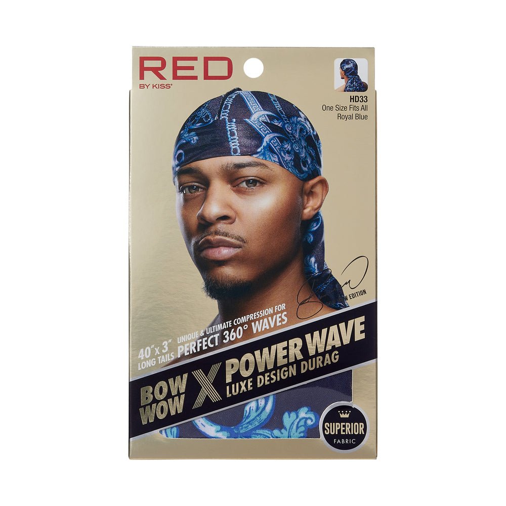 Red by Kiss Premium Bow Wow X Power Wave Luxe Design Durag – Silky Shine & Designer Look | HD31–HD34 (Luxury Styles) - Beauty Exchange Beauty Supply