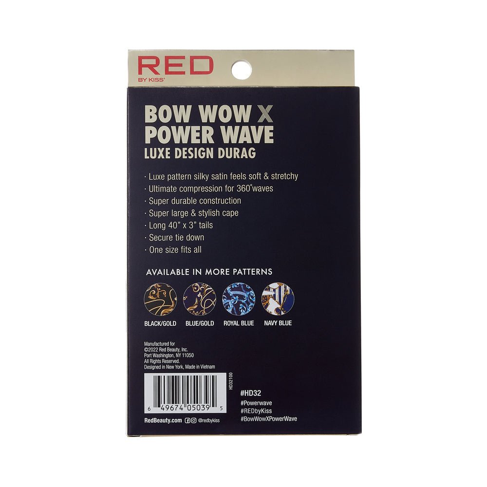 Red by Kiss Premium Bow Wow X Power Wave Luxe Design Durag – Silky Shine & Designer Look | HD31–HD34 (Luxury Styles) - Beauty Exchange Beauty Supply