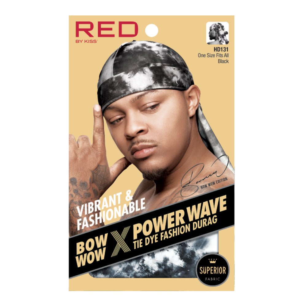 Red by Kiss Premium Bow Wow X Power Wave Tie Dye Durag – Bold Colors, Silky Compression |(3 Unique Styles) - Beauty Exchange Beauty Supply
