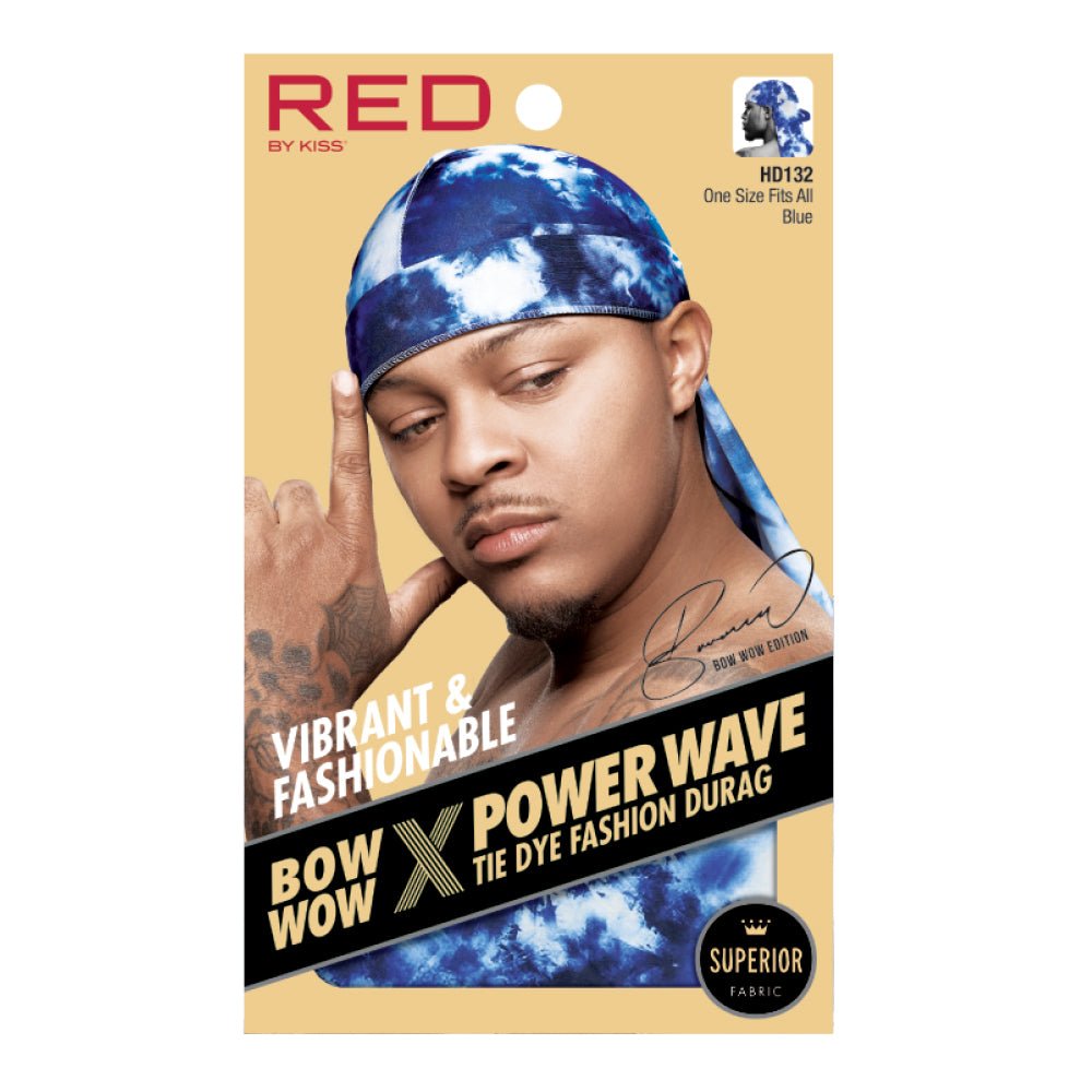 Red by Kiss Premium Bow Wow X Power Wave Tie Dye Durag – Bold Colors, Silky Compression |(3 Unique Styles) - Beauty Exchange Beauty Supply