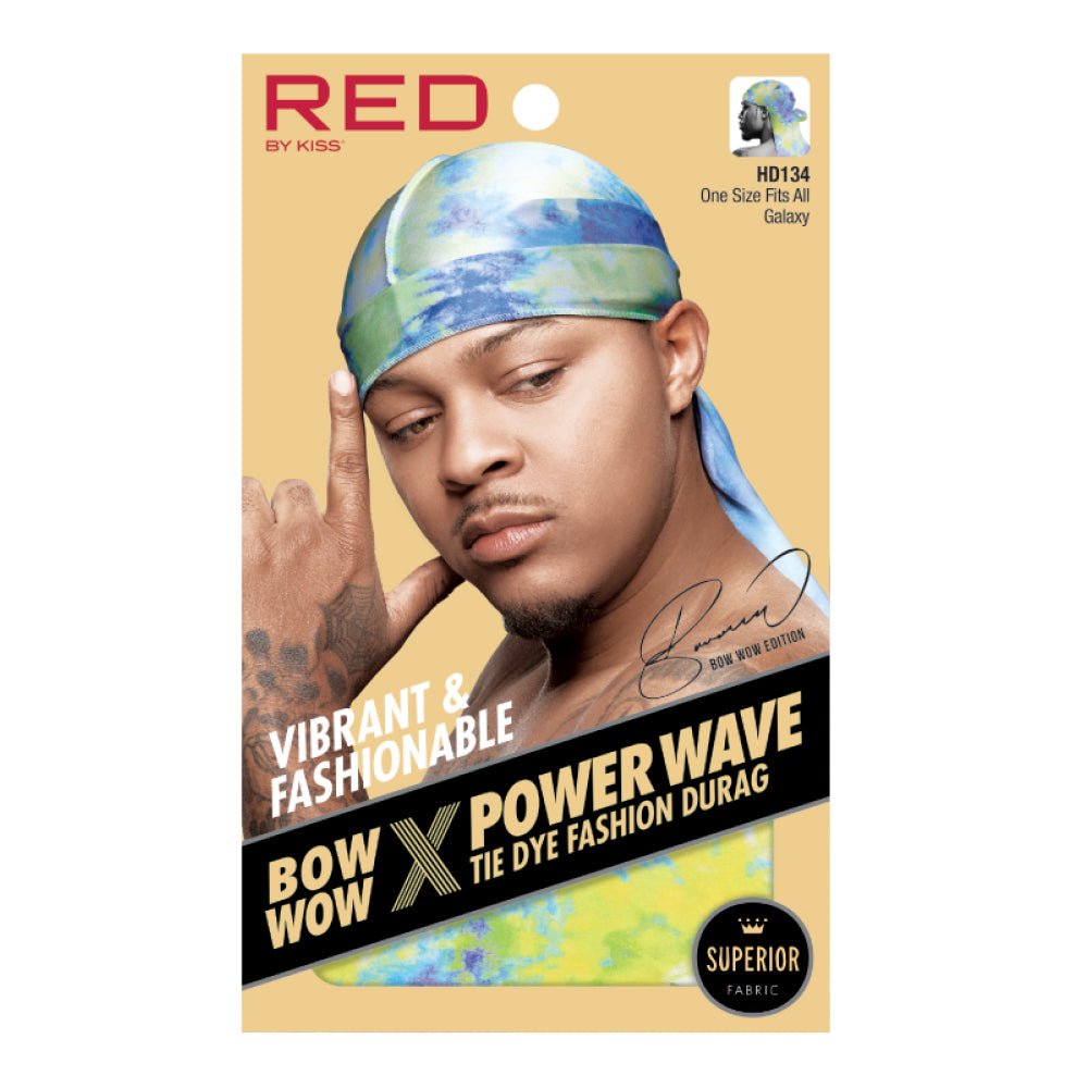 Red by Kiss Premium Bow Wow X Power Wave Tie Dye Durag – Bold Colors, Silky Compression |(3 Unique Styles) - Beauty Exchange Beauty Supply