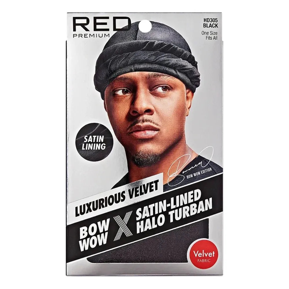 Red by Kiss Premium Bow Wow X Satin - Lined Halo Turban โ Luxurious Velvet & Satin Interior | HD305โHD308 - Beauty Exchange Beauty Supply