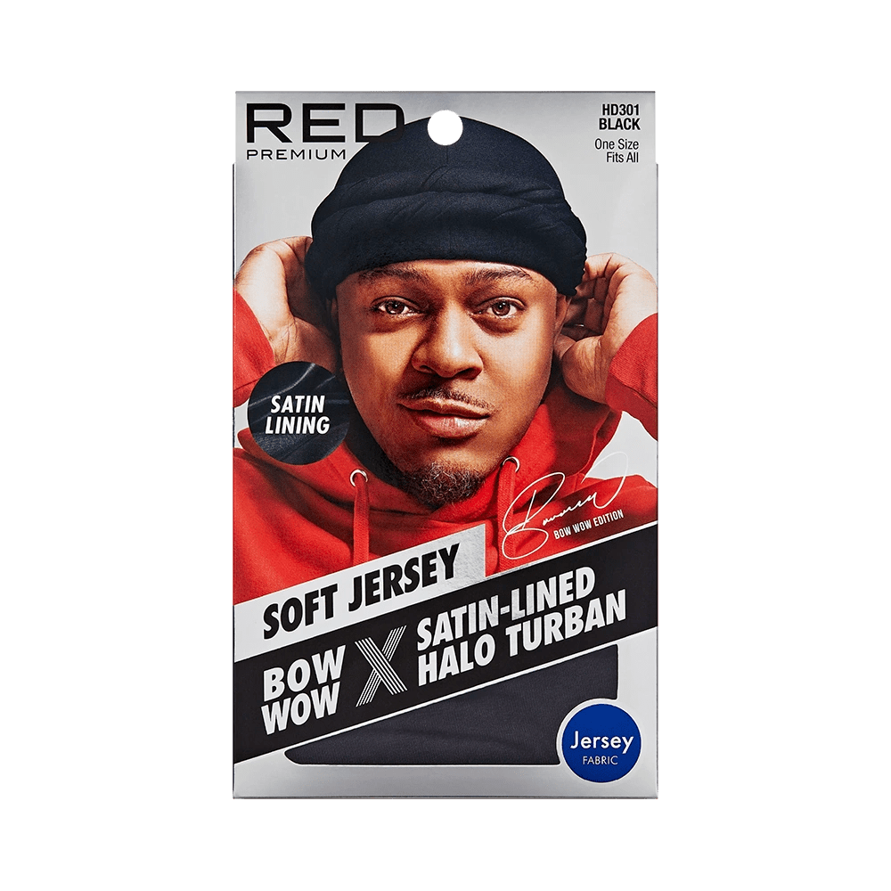 Red by Kiss Premium Bow Wow X Satin - Lined Halo Turban – Stylish Protection with Satin Interior | HD301–HD304 - Beauty Exchange Beauty Supply