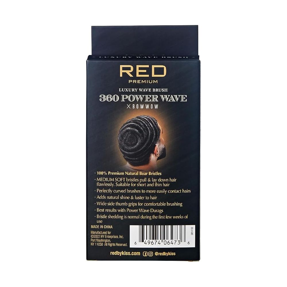 RED by KISS Premium Curved 360 Power Wave Brush BR14 – Medium Bristles for Defined Waves - Beauty Exchange Beauty Supply