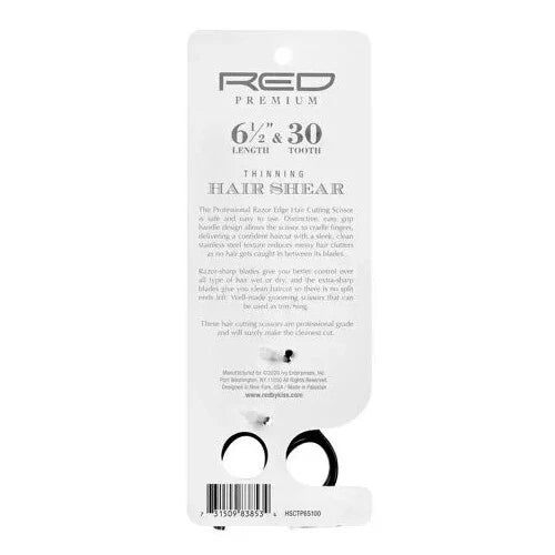 Red by Kiss Premium Hair Thinning Shear 6½" – 30 - Tooth HSCTP65 | Blend, Texturize & Finish Like a Pro - Beauty Exchange Beauty Supply