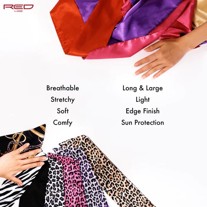 Red by Kiss Premium Satin Wrap Scarf โ Sleek, Stylish & Protective (One Size Fits All) - Beauty Exchange Beauty Supply