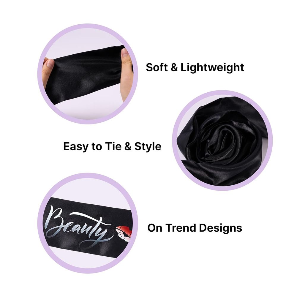 Red by Kiss Premium Silky Satin Fashion Edge Scarf – Smooth, Stylish & Mood - Matching | 60"x4" | Beauty, Glam, Super Girl & More (HQ176–HQ180) - Beauty Exchange Beauty Supply