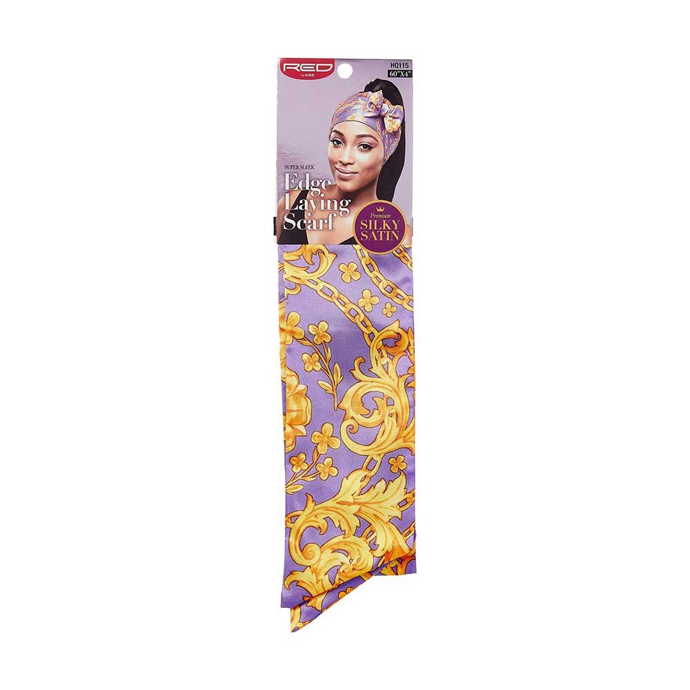 Red by Kiss Premium Silky Satin Scarf – Edge - Laying, Frizz - Free & Fashion - Ready | 60"x4" | Beige, Gold & Luxe Prints (HQ111–HQ115) - Beauty Exchange Beauty Supply