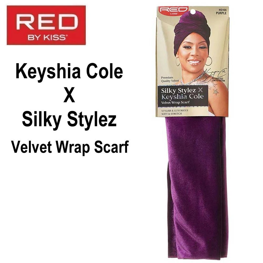 Red by Kiss Premium Velvet Wrap Scarf – Silky Stylez x Keyshia Cole | Luxe Feel, Strong Hold, Protective Style | HQ162–HQ164 - Beauty Exchange Beauty Supply