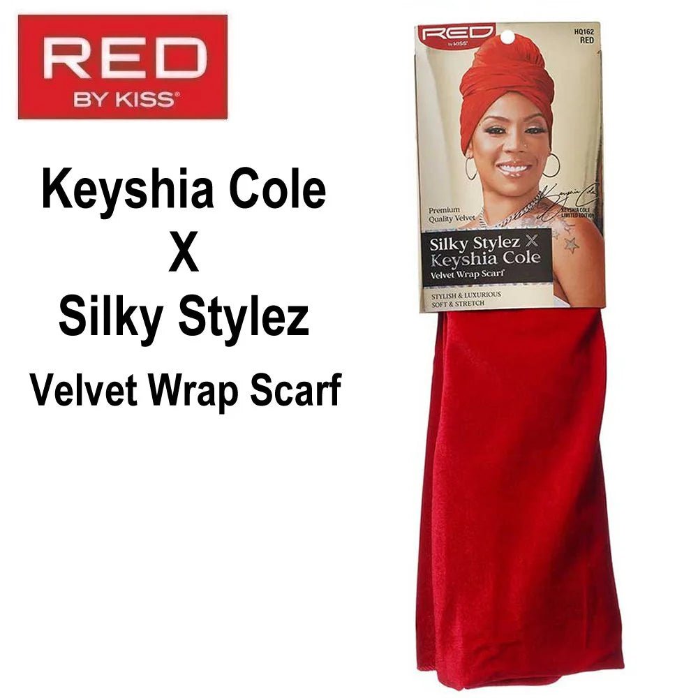 Red by Kiss Premium Velvet Wrap Scarf – Silky Stylez x Keyshia Cole | Luxe Feel, Strong Hold, Protective Style | HQ162–HQ164 - Beauty Exchange Beauty Supply