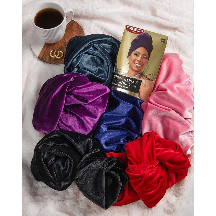 Red by Kiss Premium Velvet Wrap Scarf – Silky Stylez x Keyshia Cole | Luxe Feel, Strong Hold, Protective Style | HQ162–HQ164 - Beauty Exchange Beauty Supply