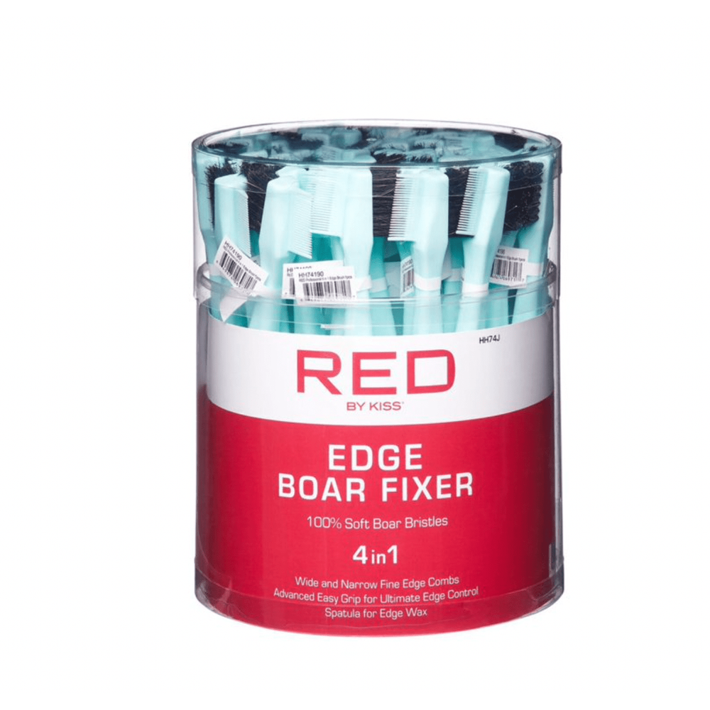 Red by Kiss Professional Edge Boar Brush 4 - in - 1 – 48pcs - Beauty Exchange Beauty Supply