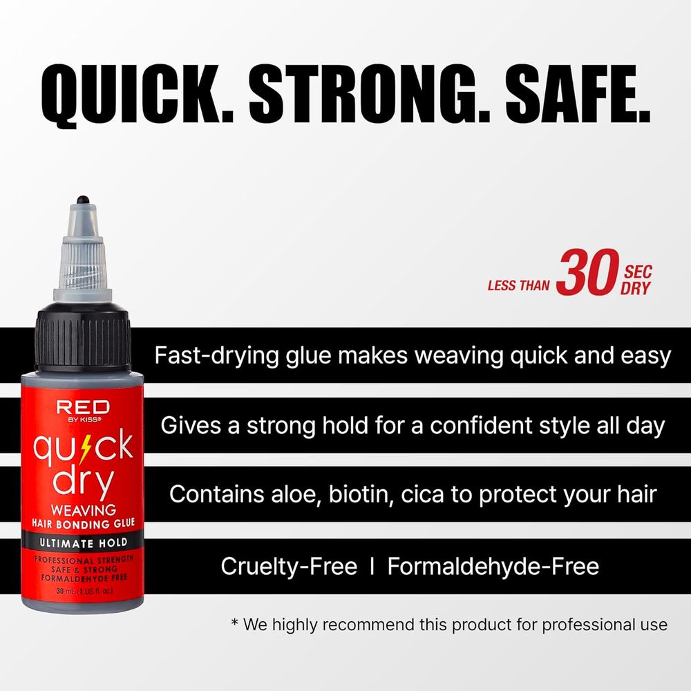 Red by Kiss Quick Dry Hair Bonding Glue - Beauty Exchange Beauty Supply