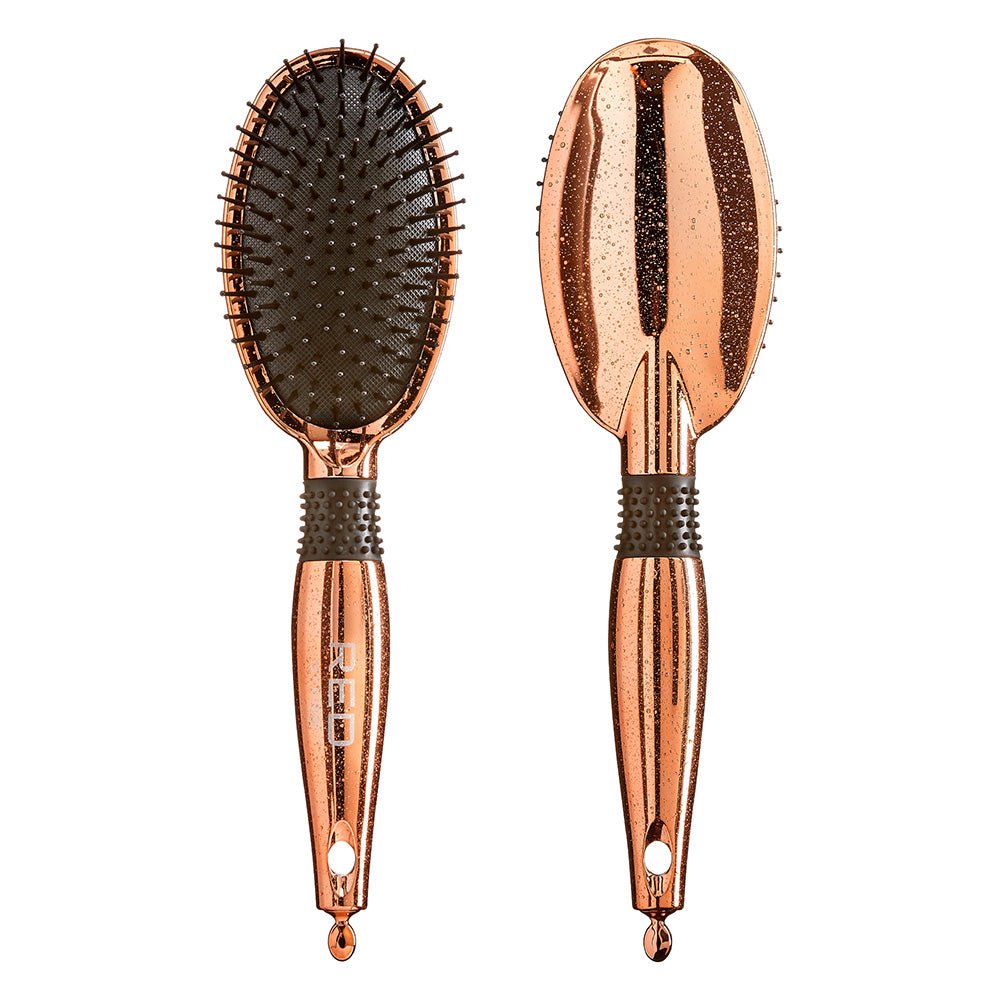 Red by Kiss Rose Gold Paddle Brush Round HH35 – Shape, Smooth & Shine with Style | Size: Round Paddle - Beauty Exchange Beauty Supply