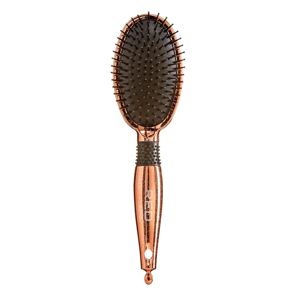 Red by Kiss Rose Gold Paddle Brush Round HH35 – Shape, Smooth & Shine with Style | Size: Round Paddle - Beauty Exchange Beauty Supply
