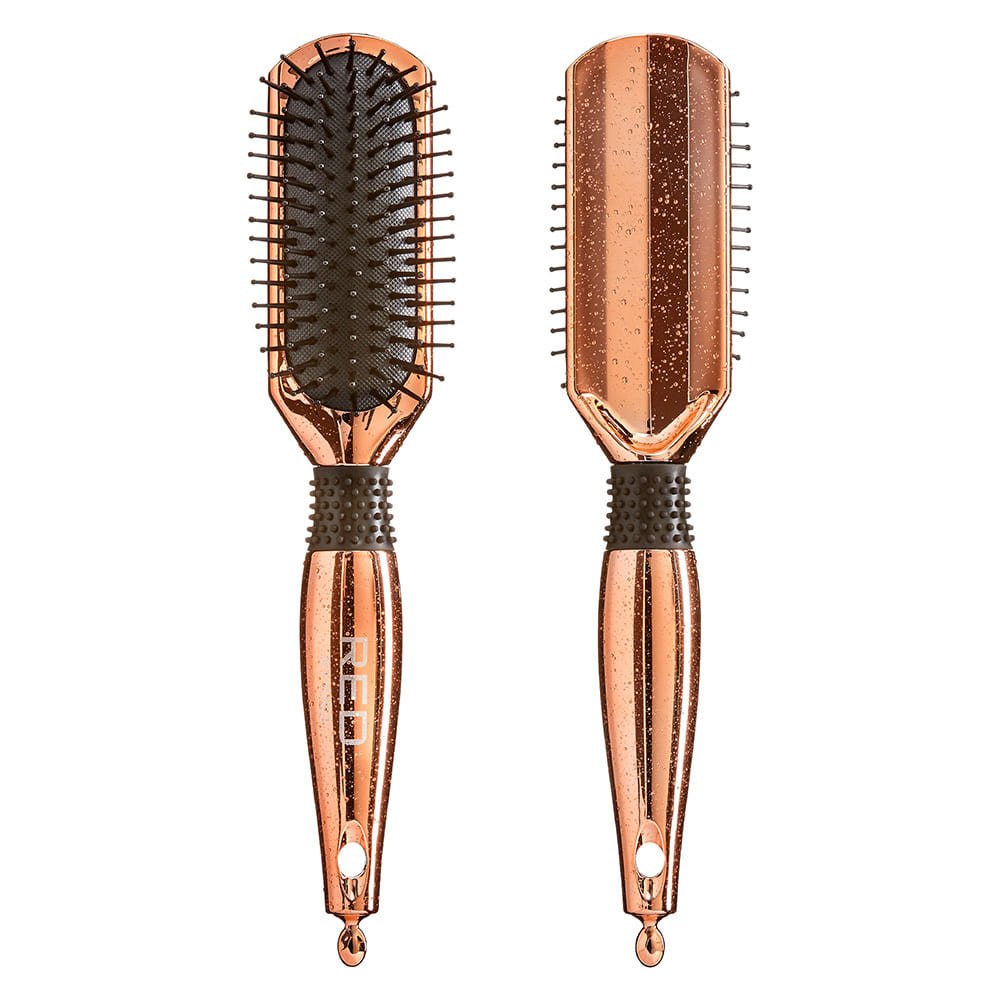 Red by Kiss Rose Gold Paddle Brush Small Cushion HH37 – Compact Comfort & Smooth Control | Size: Small Cushion Paddle - Beauty Exchange Beauty Supply