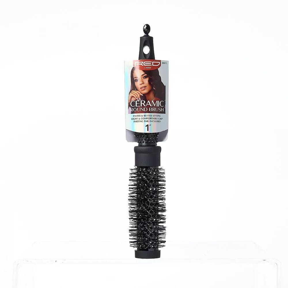 Red by Kiss Rose Heat Resistant Bristle Brush 1" HH11 – Control, Curl & Shine with Heat Styling | Size: 1 - Inch Barrel - Beauty Exchange Beauty Supply