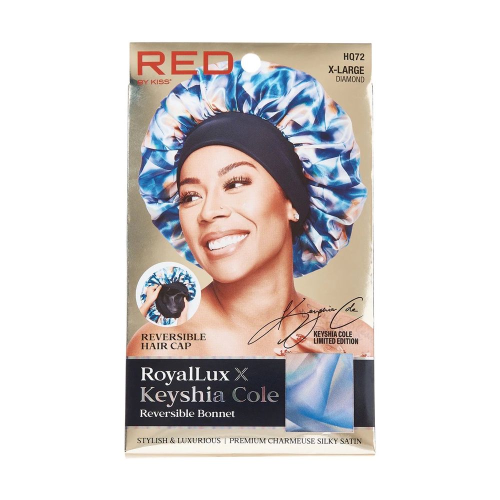 Red by Kiss Royal Lux x Keyshia Cole Reversible Bonnet – Two - Sided Satin Glam, Edge - Friendly Comfort (One Size) - Beauty Exchange Beauty Supply