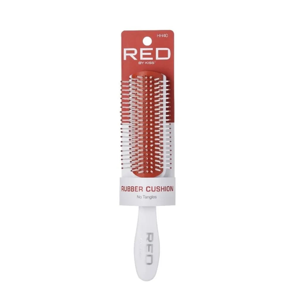 Red by Kiss Rubber Cushion Brush HH40 – Firm Grip, Smoother Styling & Scalp Comfort | Size: Full Rubber Base - Beauty Exchange Beauty Supply