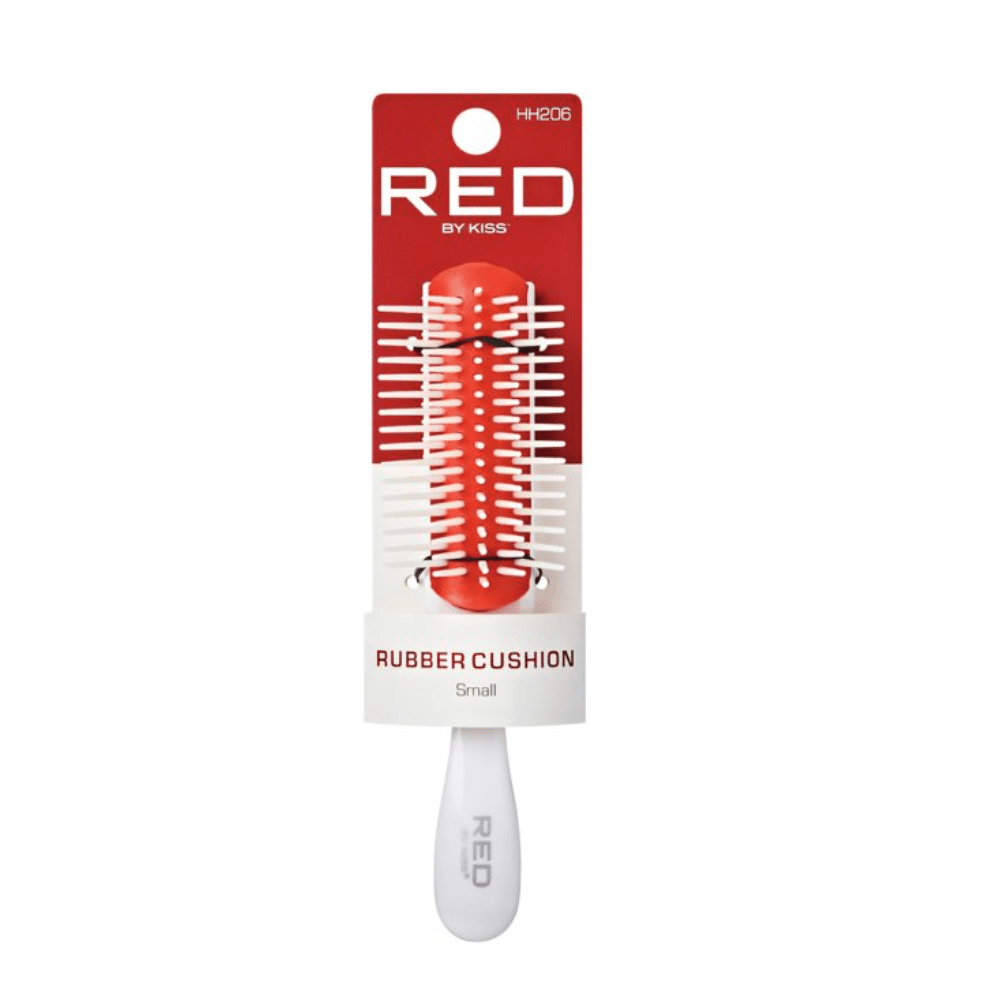 Red by Kiss Rubber Cushion Brush Small HH206 โ Gentle Grip, Scalp - Friendly & Travel - Ready | Size: Small Cushion - Beauty Exchange Beauty Supply
