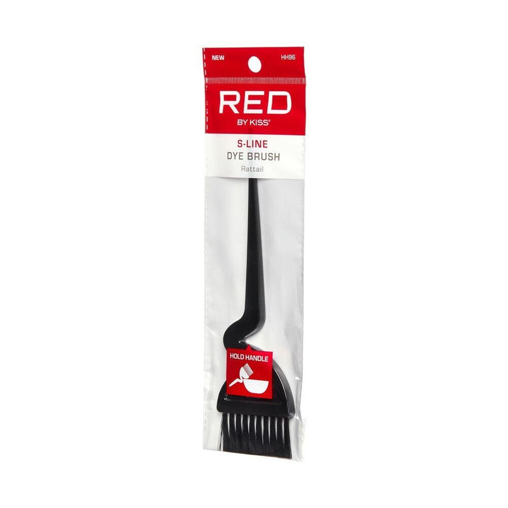 Red by Kiss S - Line Dye Brush with Rat Tail – Smooth Grip & Clean Parting | HH96 | Curved Handle for Comfort & Control - Beauty Exchange Beauty Supply