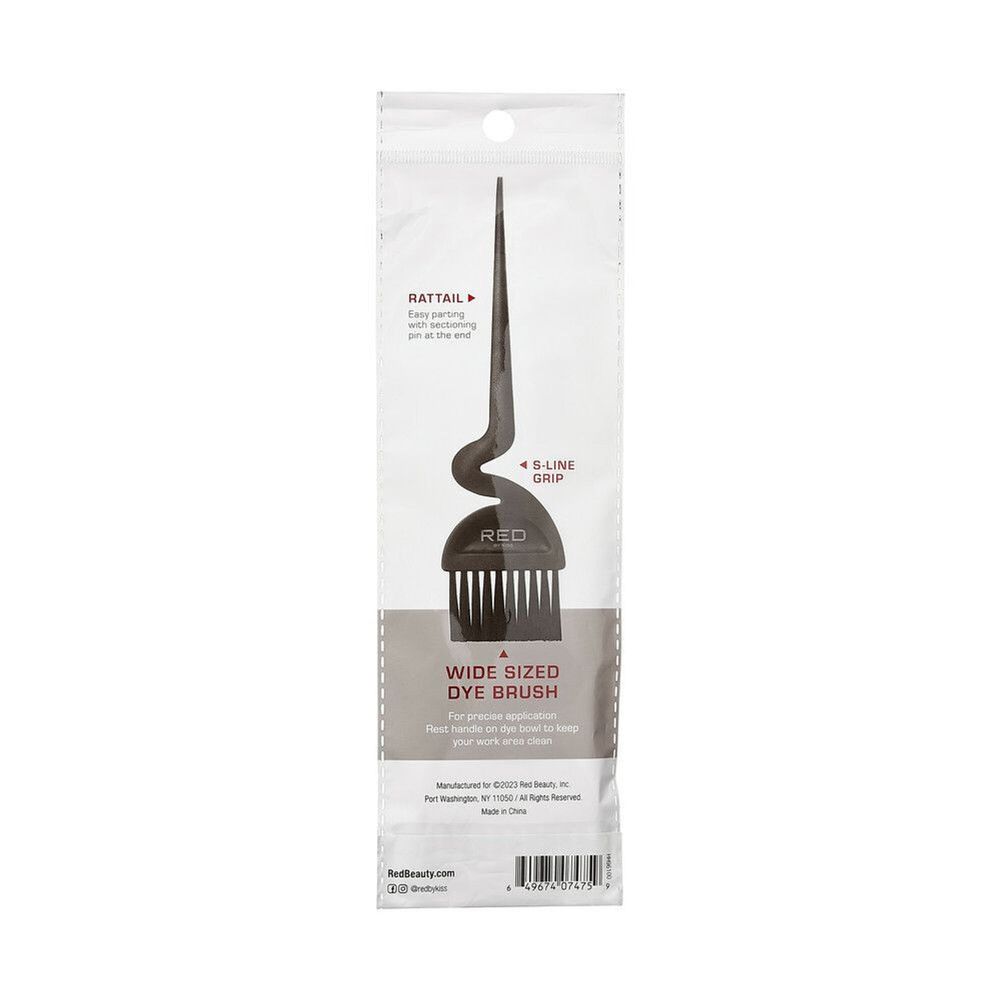 Red by Kiss S - Line Dye Brush with Rat Tail – Smooth Grip & Clean Parting | HH96 | Curved Handle for Comfort & Control - Beauty Exchange Beauty Supply