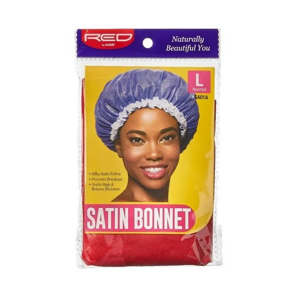 Red by Kiss Satin Bonnet – Assorted Colors | Large, XL & Extra Jumbo | Moisture - Locking Sleep Cap for All Hair Types - Beauty Exchange Beauty Supply