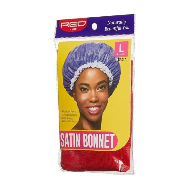 Red by Kiss Satin Bonnet – Assorted Colors | Large, XL & Extra Jumbo | Moisture - Locking Sleep Cap for All Hair Types - Beauty Exchange Beauty Supply