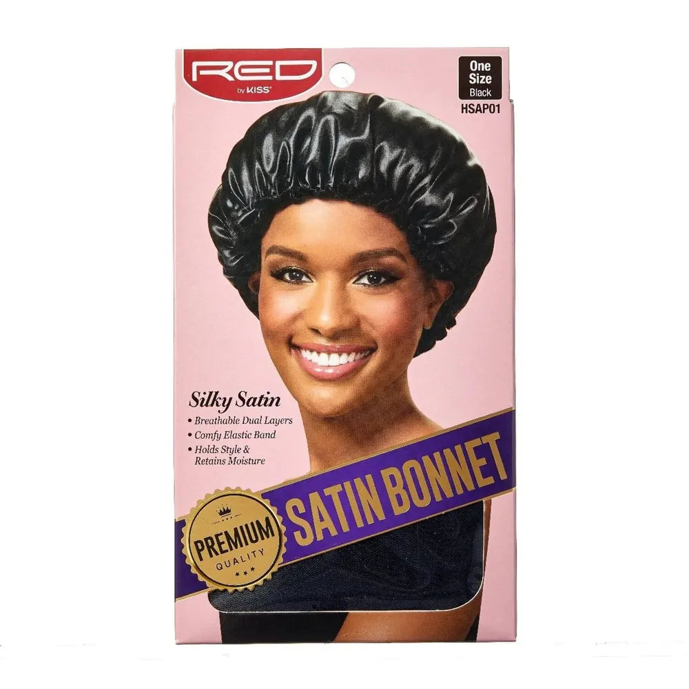 Red by Kiss Satin Bonnet – X - Large | Smooth Protection for Natural Styles & Braids | Black & Assorted | One Size - Beauty Exchange Beauty Supply