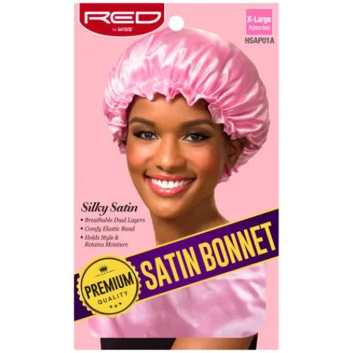 Red by Kiss Satin Bonnet – X - Large | Smooth Protection for Natural Styles & Braids | Black & Assorted | One Size - Beauty Exchange Beauty Supply