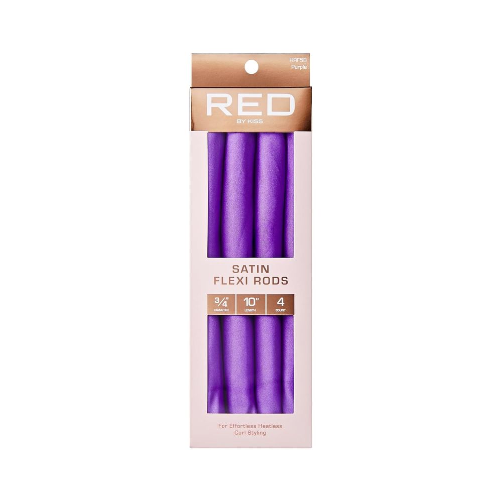Red by Kiss Satin Flexi Rods | 6 Color Variants for Smooth, Heat - Free Curls - Beauty Exchange Beauty Supply
