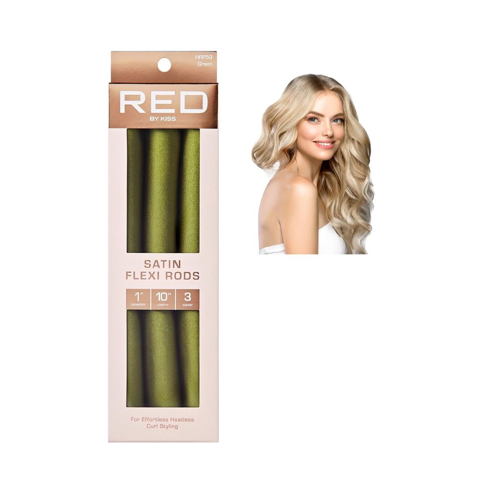 Red by Kiss Satin Flexi Rods | 6 Color Variants for Smooth, Heat - Free Curls - Beauty Exchange Beauty Supply