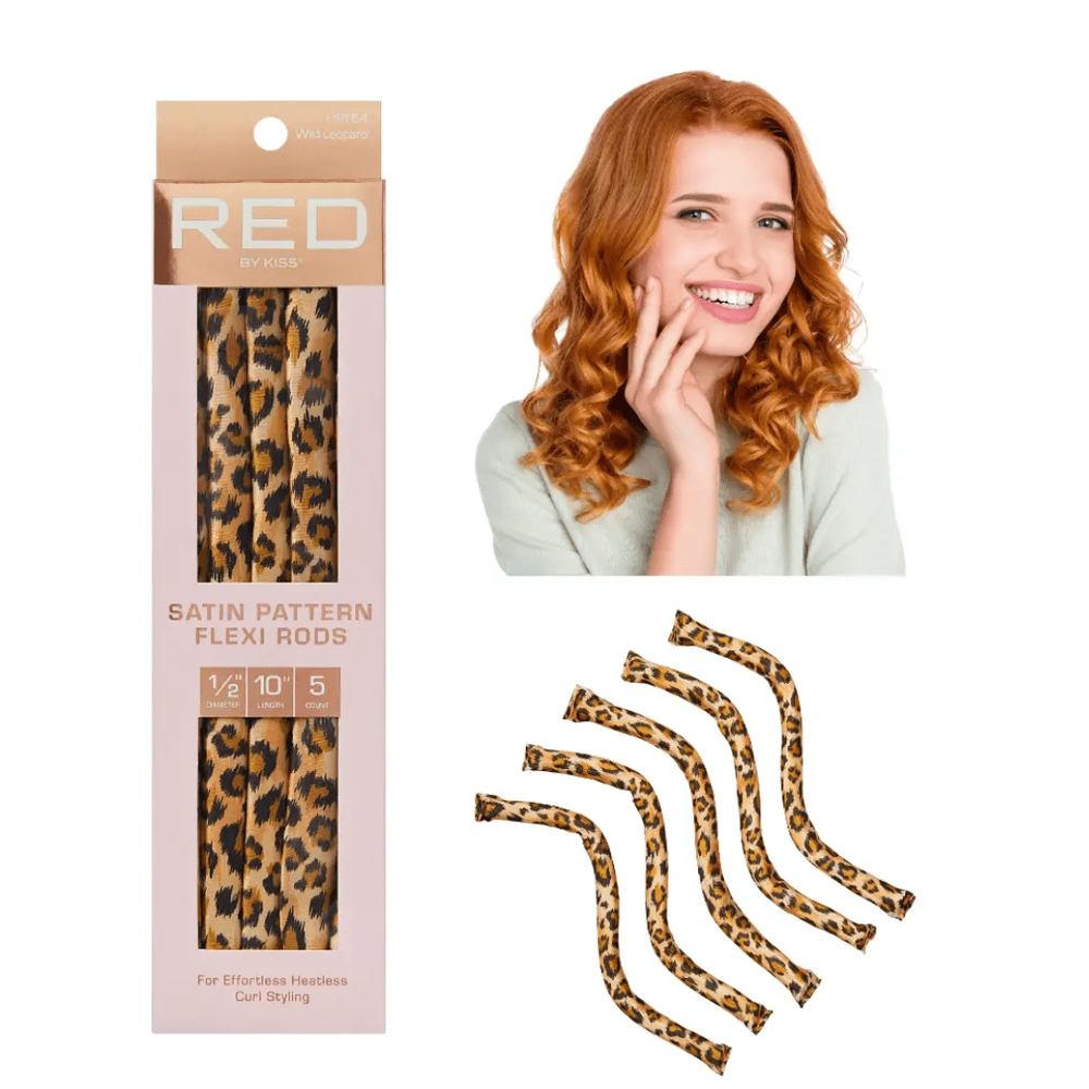 Red by Kiss Satin Flexi Rods – Animal Print - Beauty Exchange Beauty Supply