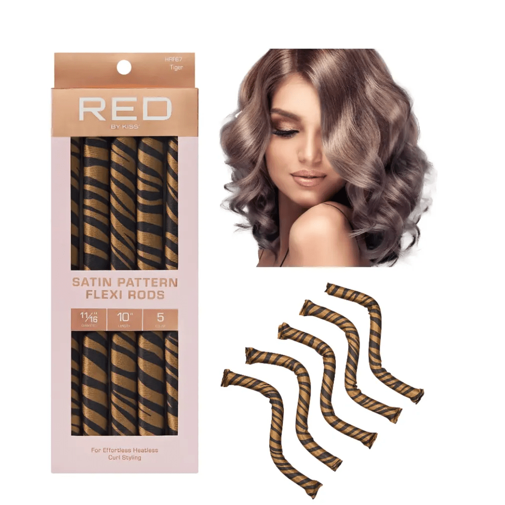 Red by Kiss Satin Flexi Rods – Animal Print - Beauty Exchange Beauty Supply