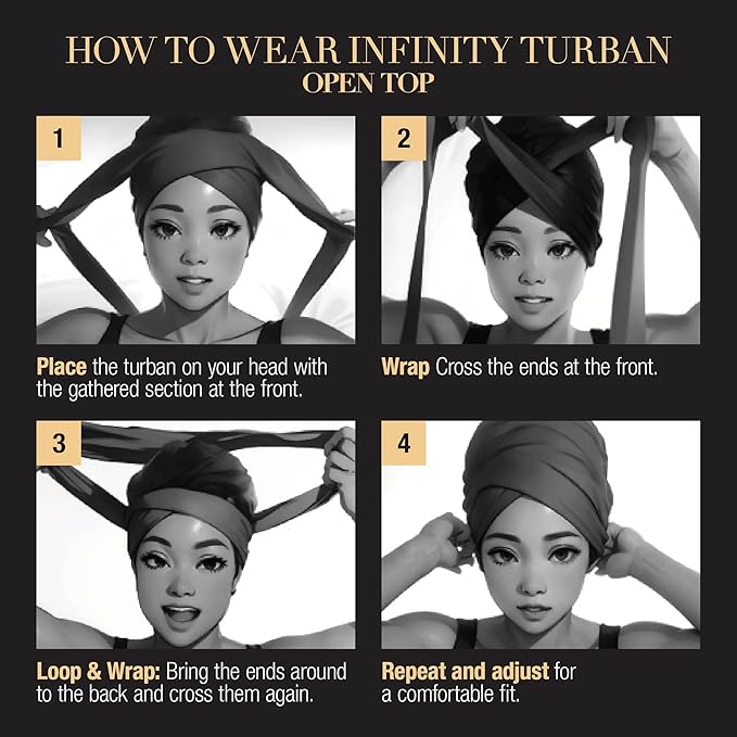 Red by Kiss Satin - Lined Infinity Turban - Open Top | Perfect for High Buns & Ponytails | Black, Charcoal, Dark Green | One Size - Beauty Exchange Beauty Supply