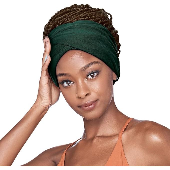 Red by Kiss Satin - Lined Infinity Turban - Open Top | Perfect for High Buns & Ponytails | Black, Charcoal, Dark Green | One Size - Beauty Exchange Beauty Supply