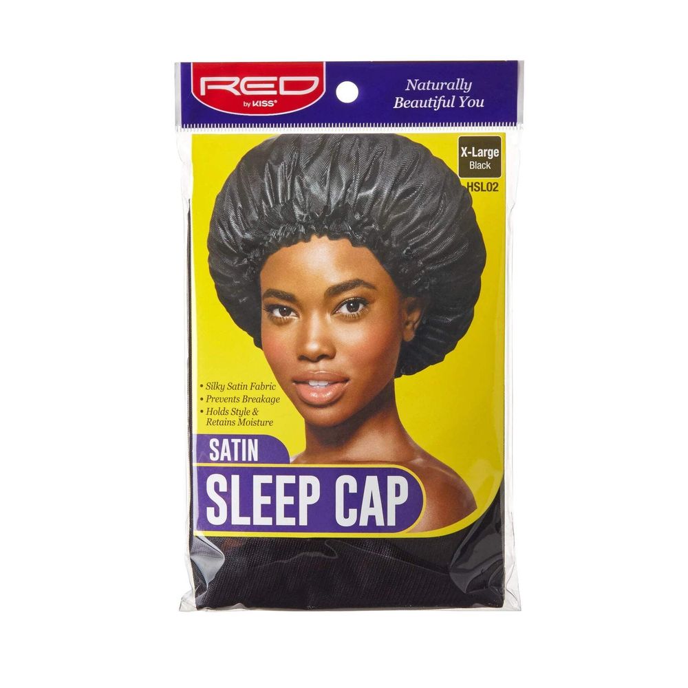 Red by Kiss Satin Sleep Cap – Extra Large (HSL02) | Frizz - Free Overnight Protection for Voluminous Styles - Beauty Exchange Beauty Supply