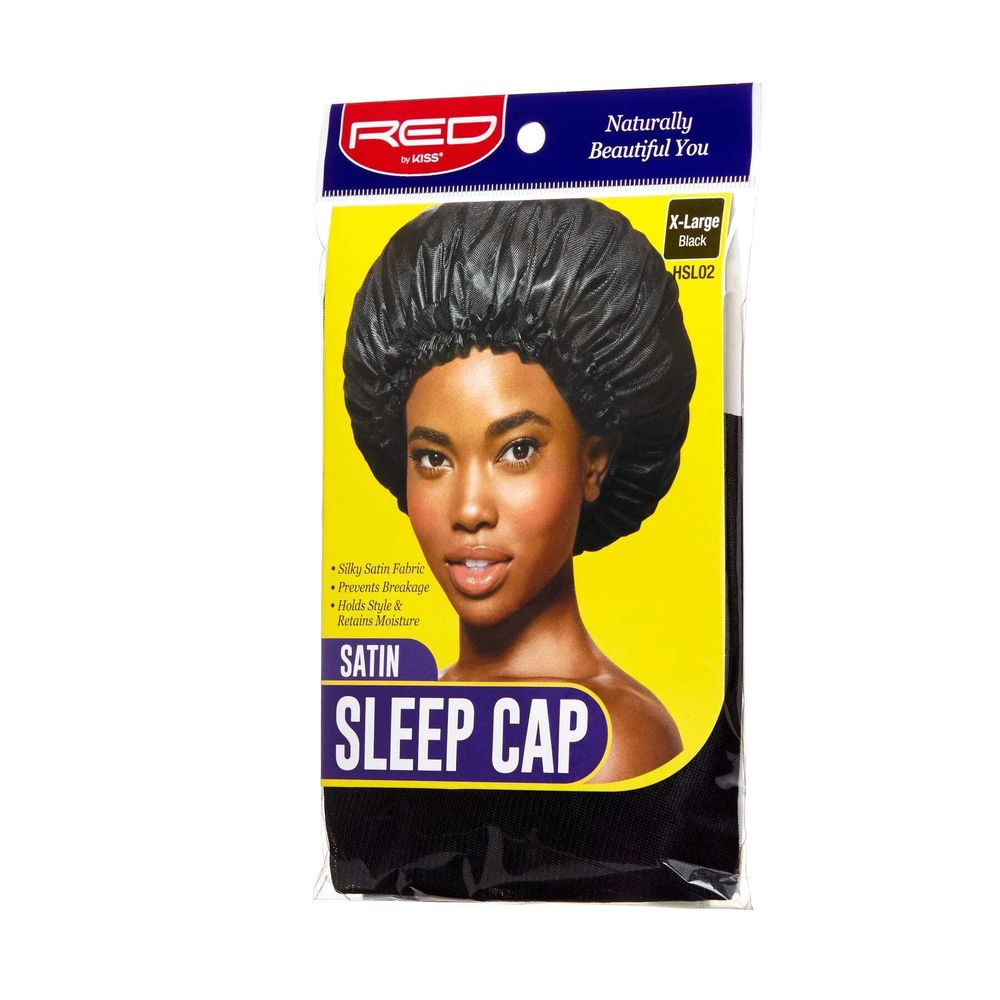 Red by Kiss Satin Sleep Cap – Extra Large (HSL02) | Frizz - Free Overnight Protection for Voluminous Styles - Beauty Exchange Beauty Supply