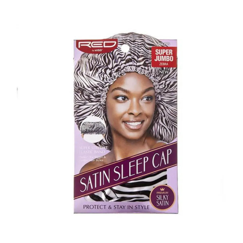 Red by Kiss Satin Sleep Cap – Super Jumbo | Frizz - Free Overnight Protection for Braids & Big Hair | HSLP04 & HSLP05 | One Size - Beauty Exchange Beauty Supply