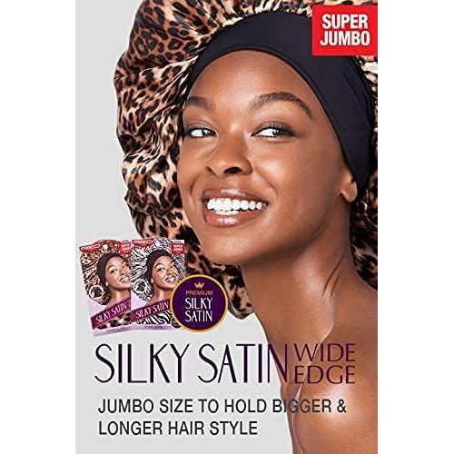 Red by Kiss Satin Sleep Cap – Super Jumbo | Frizz - Free Overnight Protection for Braids & Big Hair | HSLP04 & HSLP05 | One Size - Beauty Exchange Beauty Supply