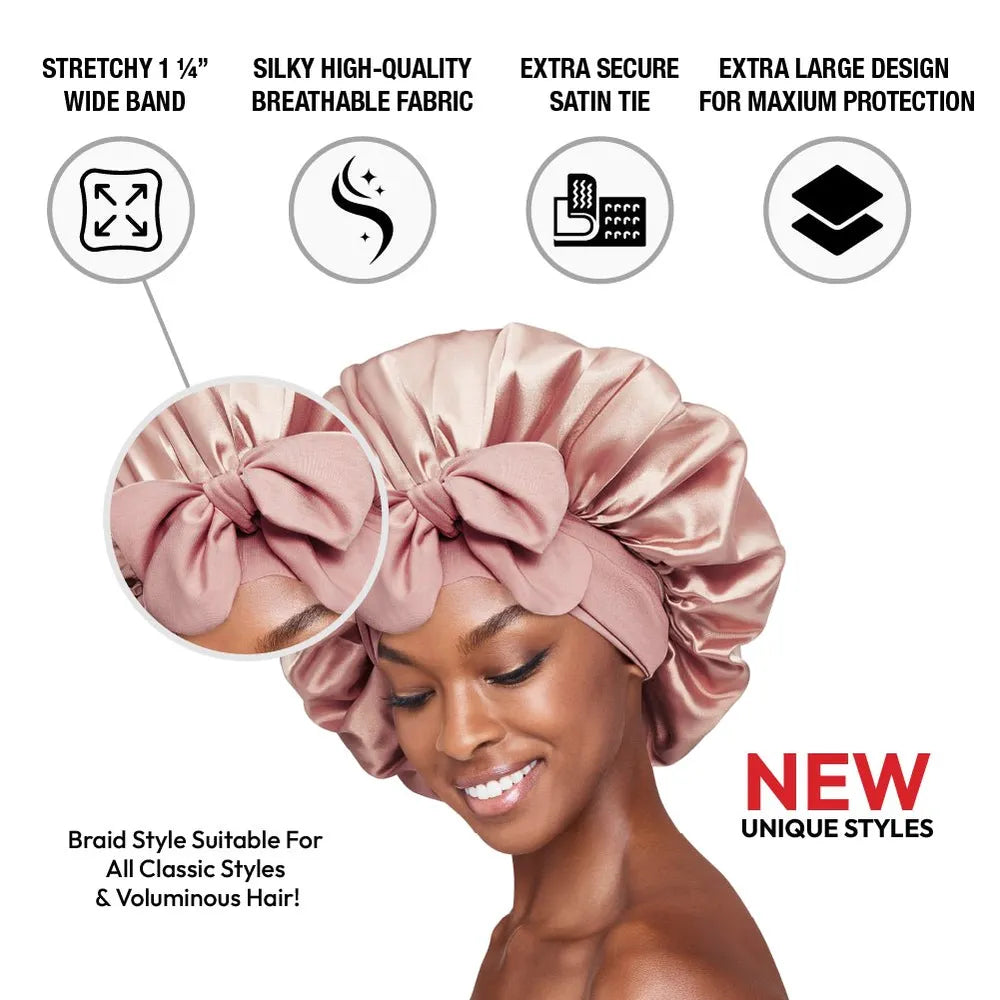 Red by Kiss Satin Tie Bonnet XL - Beauty Exchange Beauty Supply